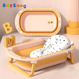 ing Seats Shining Tub Folding tub with Bath Mat for Newborn 0-6 Years Large Size Shower Baby Tubs P230417