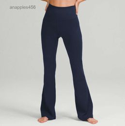 Lu-088 Groove Fitness Gym Women Yoga Pants Elastic Wide Leg Flare Leggings High Waist Thin Summer Flare Pant dress lululemen skirt