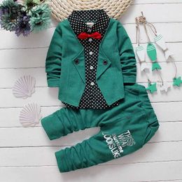 Kleidungssets Dome-Kameras Kinder dünnere Kleidungssets Frühling Herbst Baby Pullover Jungen Kind Langarm Gentleman Anzüge Kinder T-Shirt Hosen Sets