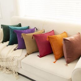 Travesseiro de coloração sólida capa de veludo doce simples suave para sofá -sofá decoração decorativa de casa