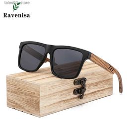 Sunglasses Zebra Wood Sunglasses Men Eyeglasses Polarized Sunglasses Luxury Brand Square Black Sun Glasses With Wooden Box Set Q231118