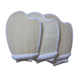 Bath Brushes Sponges Scrubbers Natural Loofah Double Sided Bathing Gloves Fl Body Brush Scrubbing Exfoliating Mas Glove H Dhgarden Dhx9S