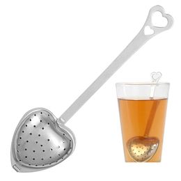 Coffee Tea Tools Stainless Steel Strainer Creative Heart Shaped Teaspoon Household Teas Philtre Diffuser Party Gift Dhgarden Dhtek