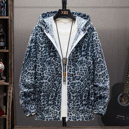 Men's Trench Coats sun protection clothing men's and women's jacket thin section breathable large size leopard print windbreaker fishing shirt 230417