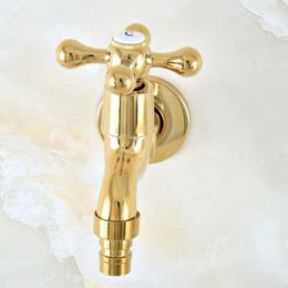 Bathroom Sink Faucets Gold Brass Wall Mount Washing Machine Taps Corner Mop Pool Small Tap Outdoor Garden Cold Water Faucet Lav141