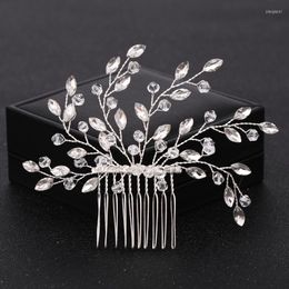 Hair Clips Silver Colour Crystal Women Combs Headwear Bridal Clip Wedding Accessories Rhinestone Handmade