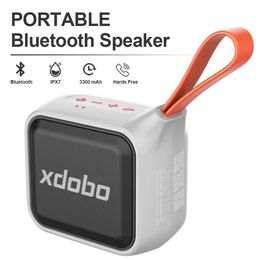 Microphones XDOBO 12W Bluetooth S er Portable Subwoofer IPX7 TWS Wireless 3300mAh BT TF Play Boombox Mini Bass For Smart Phone PC 231117