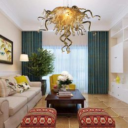 Chandeliers GIRBAN Handmade Blown Glass Luxury Chandelier Indoor Light Gold Murano LED Lighting Modern