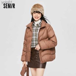 Women's Down Parkas Semir Down Jacket Women Three-Proof Loose Bag Sweet Girl Light And Warm lti-Color 2023 Winter New Stand Collar JacketL231118