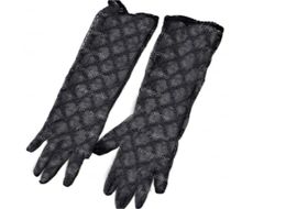 G Fashion Embroidered Gloves Summer Lace Tulle Mittens Womens Charming Driving Party Glove Black Beige Bride Fingers Mitten 2 Colo5085262