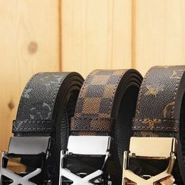 High-End Men's Designer belt with Smooth Automatic Buckle and Lead Layer Cowhide Alloy - Fashionable and Complete with Box