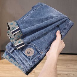 Men's Jeans designer Black printed jeans men's trendy brand 2023 summer new ins Korean version trend slim fitting small leg pants for men L6 FQ0J 4YD7