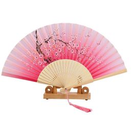 Party Favour Silk Party Favour Chinese Japanese Style Folding Fan Home Decoration Ornaments Pattern Art Craft Gift Wedding Dance Supplie Dh1Je