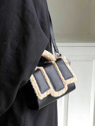 Shoulder Bags Lamb Wool 2023 New Sweet Cool Small Black Fasion Versatile Crossbody Bagstylishhandbagsstore