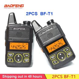 Walkie Talkie 2pcs Baofeng BF T1 Mini Ham Comunicador Two Way Radios Portable Profesional BFT1 Radio Stations Transceiver 231117