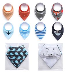 Baby Bibs Triangle scarf Cotton Cartoon Child Bandana Bib Babador Dribble Bibs Newborn Slabber Absorbent Cloth9267240