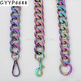 Bag Parts Accessories Rainbow 22mm thick Aluminum chain Light weight bags strap bag parts DIY handles easy matching Accessory Handbag Straps Bag 230418