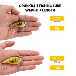 5cm/7cm Crankbaits Fishing Lure Floating Wobblers for Pike Black Minnow Lures for Fishing Artificial Bait Fishing Tackle FishingFishing Lures