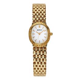 Other Watches BERNY Golden Women Wristwatch Small Dial Ladies Gold Watch Bracelet Waterproof Quartz Watch Compact Stylish Luxury Women's Watch 231118