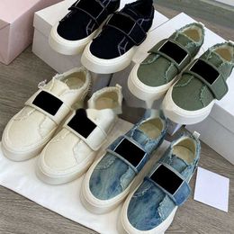 The Row Slip Canvas Flat Loafers Denim Tennis Shoes Sneakers Luxury Designer Shoes Walking Shoes Factory Footwear