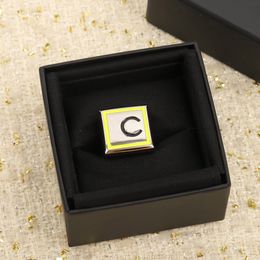 2023 Luxury quality charm punk band ring with black and white green Colour in 18k gold plated have box stamp PS7843A