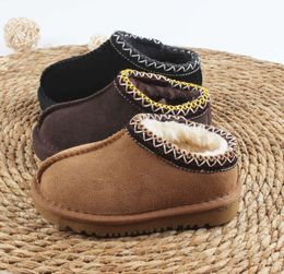 Kids Toddler UGGsity Tasman Slippers uggies braid Tazz sandals Baby Shoes Chestnut Fur Slides Sheepskin Shearling Classic Ultra Mini Boot Winter Mules shoes DF375