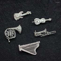 Brooches Pins 2023 High Gride Crystal Music Gitar Horn Men Suit Brooch Pin For Jewellery Roya22