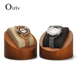 Jewellery Boxes Oirlv Wooden Watch Display Stand with Microfiber Rack Bracelet Bangle Storage Box Flip 231117