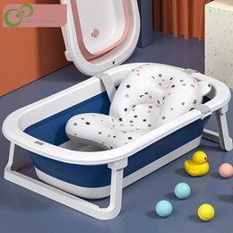 Tubs Seats Baby Electronic Temperature Folding tub Lying Holder Universal Bucket Newborn ing Tub Mat Bath Net DDJ P230417