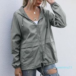 LL064 Womens Sports Jackets Trench Coat Hooded Fitness Wear Yoga Outfits Sportswear Outfit LooseA 23 Running Train Exercise Long Sleeve Waterproof Tops