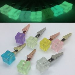 Smoking Cool Glitter Powder Colourful Glow In Dark Portable Dice Bracket Clip Support Stand Dry Herb Tobacco Preroll Cigarette Cigar Fixed Holder Clamp Tongs Tips