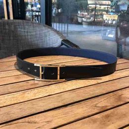 Luxury man Fashion trend h-buckle men's and women's belts leather top layer pure cow leather belt men's smooth buckle versatile Emma H-shape