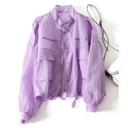Sunscreen clothing 2023 New Summer Korean Sun Protection Clothing Coat Women UV-proof Thin Loose Casual Female Pocket Windbreaker Jacket Tops Lady P230418