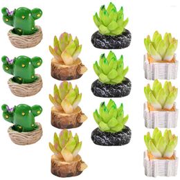 Decorative Flowers Mini Succulents Succulent Miniature Fake Artificial Potted Faux Decor Resin Garden Pots Decorations Bonsai Ornament House