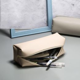 Large Capacity Pencil Bag PU Leather Pen Case Korean Stationery Holder Storage Box Zipper Pouch Student School Supplies