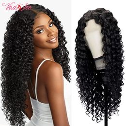 Synthetic Wigs 22 30 inch Long Deep Wave Wig Hair for Black Women Natural Water Heat Resistant 150 Density 230417