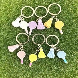 Keychains Cute Badminton Racket Keychain Keyring Backpack Car Key Ring Hanging Jewellery Charm Pendant