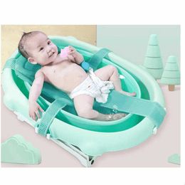 Bathing Tubs Baby Adjustable Infant Cross Shaped Slippery Bath Antis Kid Bathtub Shower Cradle Bed Seats Net Pp And Cotton Home Mats Seat P230417