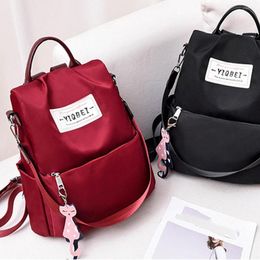 School Bags Woman Backpack Portable College Travel Hiking Water Bottle Mobile Phone Storage Shoulder Bag Ladies Female