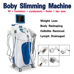 5 in 1 body slimming machine cryolipolysis weight loss roller massge cavitation rf vacuum Skin Tightening lipolaser Cellulite Reduction Lymph Drainaged