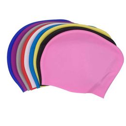 Swimming caps Silicone Swimming Cap for Long Hair Women's Waterproof Swim Caps Ladies Diving Hood Hat for Kids Casquette P230418