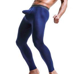 Gun And Bullet Separation Men S Long Modal Warm Pants Trunk Leggings Winter Pantyhose Sexy Underwear