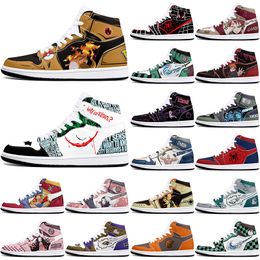 DIY classics customized shoes sports basketball shoes 1s men women antiskid anime loafers Versatile customized figure sneakers 36-48 358474