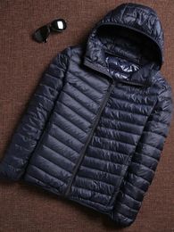 Men's Vests Spring Autumn Fashion Brand Ultra Light Duck Down Jacket Mens Korean Streetwear Feather Coat Hooded Warm Men Clothes 231118