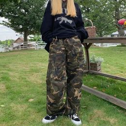 Women's Pants Capris Y2k Streetwear Korean Cargo Hip Hop ArmyGreen Baggy Harem Trousers Sweatpants Camouflage Pants High Waist Alt Joggers for Women 231117