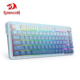 Keyboards REDRAGON KS82 RGB USB Mechanical Gaming Keyboard Support Bluetooth wireless 2 4G 3 mode Gamer 82 Keys for Computer PC Laptop 231117