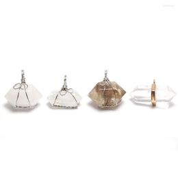 Pendant Necklaces Natural Crystal Stone Pendants Exquisite Cone White Clear Quartzs Charms For Jewellery Making Necklace Bracelet Gift