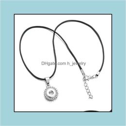 Pendant Necklaces Pendant Necklaces Fashion Sier Plated 12Mm Snap Button Necklace For Women Ginger Snaps Buttons Jewellery Drop Delivery Dh9Yo