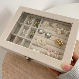 Jewellery Pouches 20 15 5cm Fashion Portable Velvet Ring Display Organiser Box Tray Holder Earring Storage Case Showcase