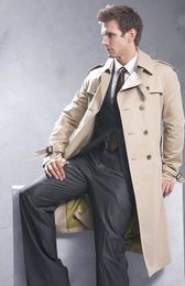 Men's Trench Coats 2023 Men Classic Double Breasted Long Mens Clothing Jackets British Style Overcoat Daily Jacket 230417